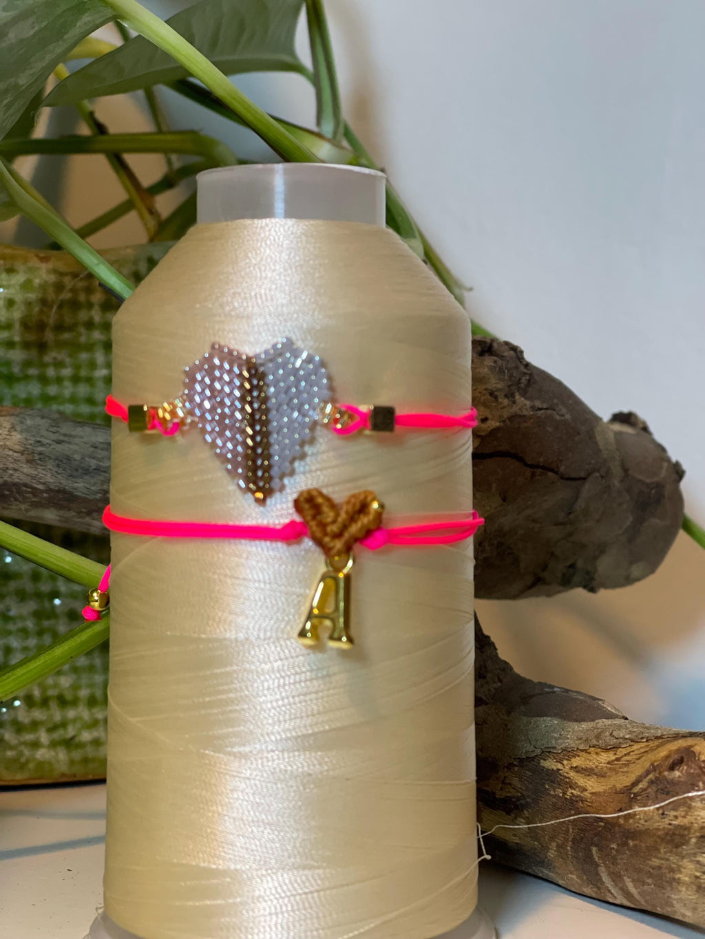 Valentines set bracelet with initial