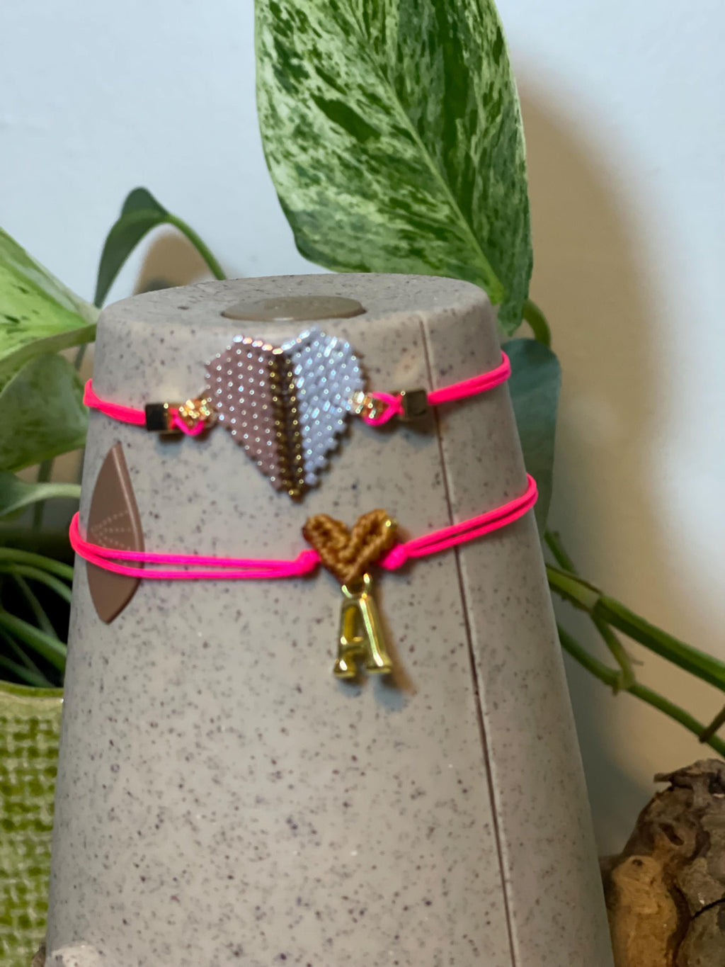 Valentines set bracelet with initial