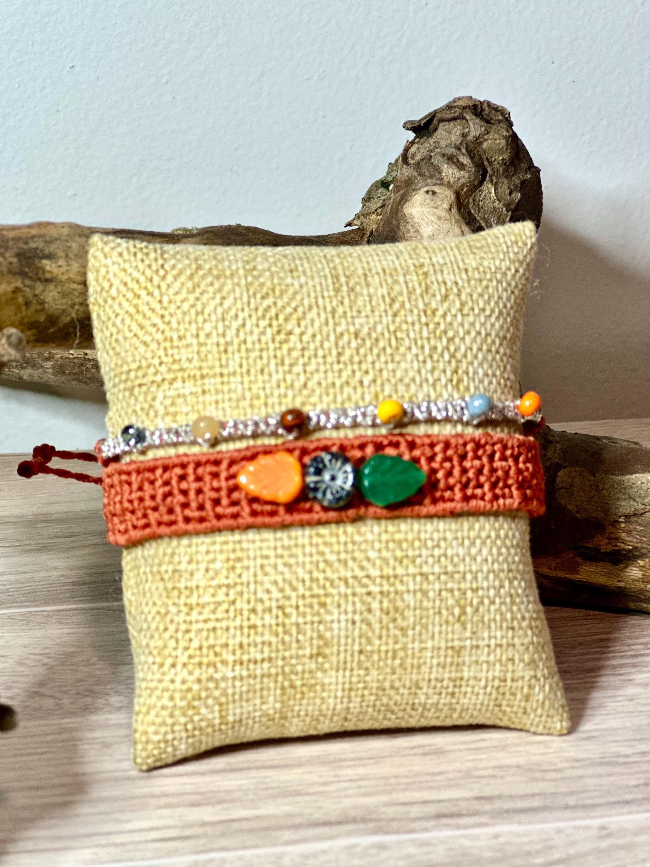 Macrame orange bracelet