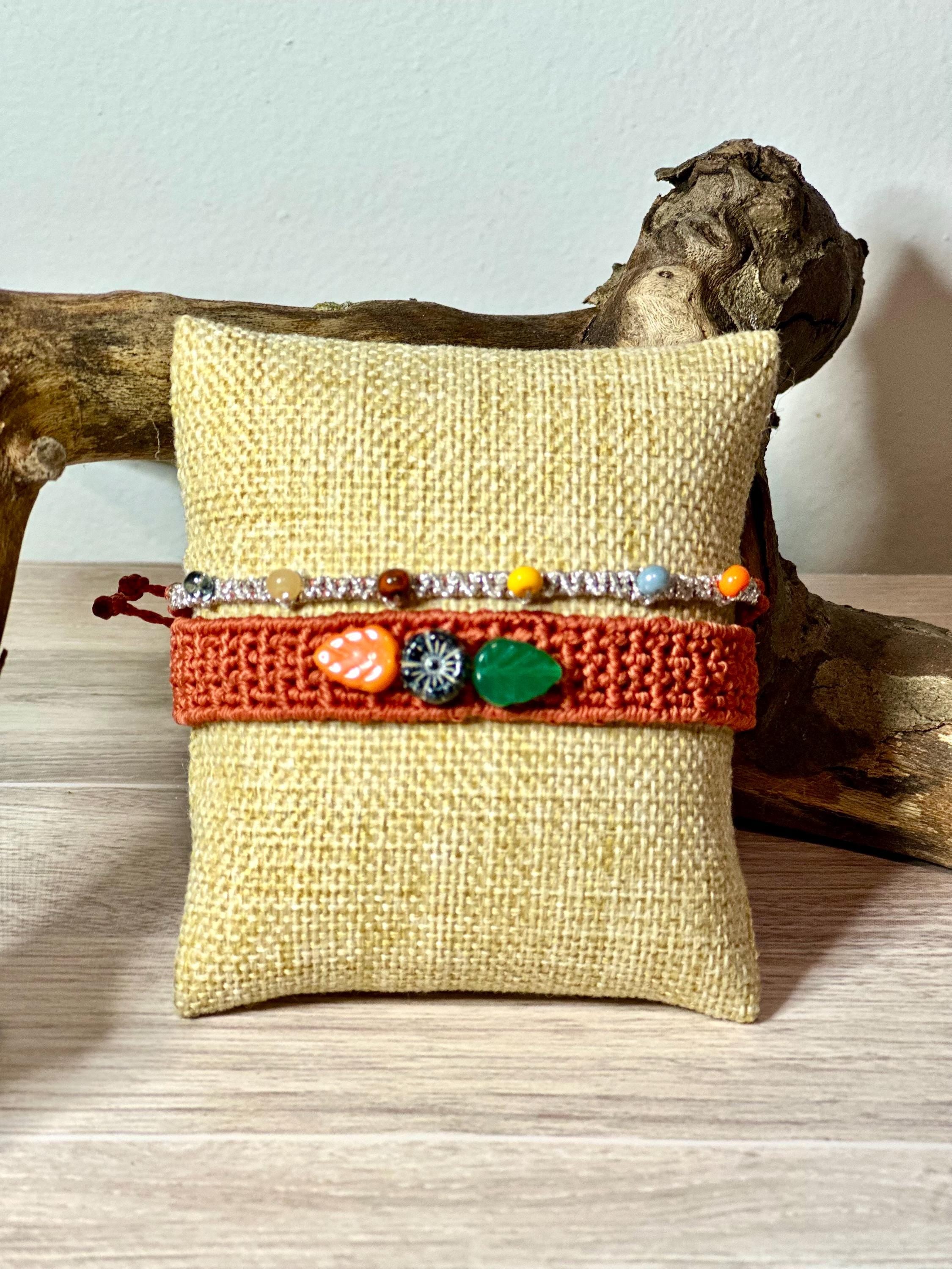 Macrame orange bracelet