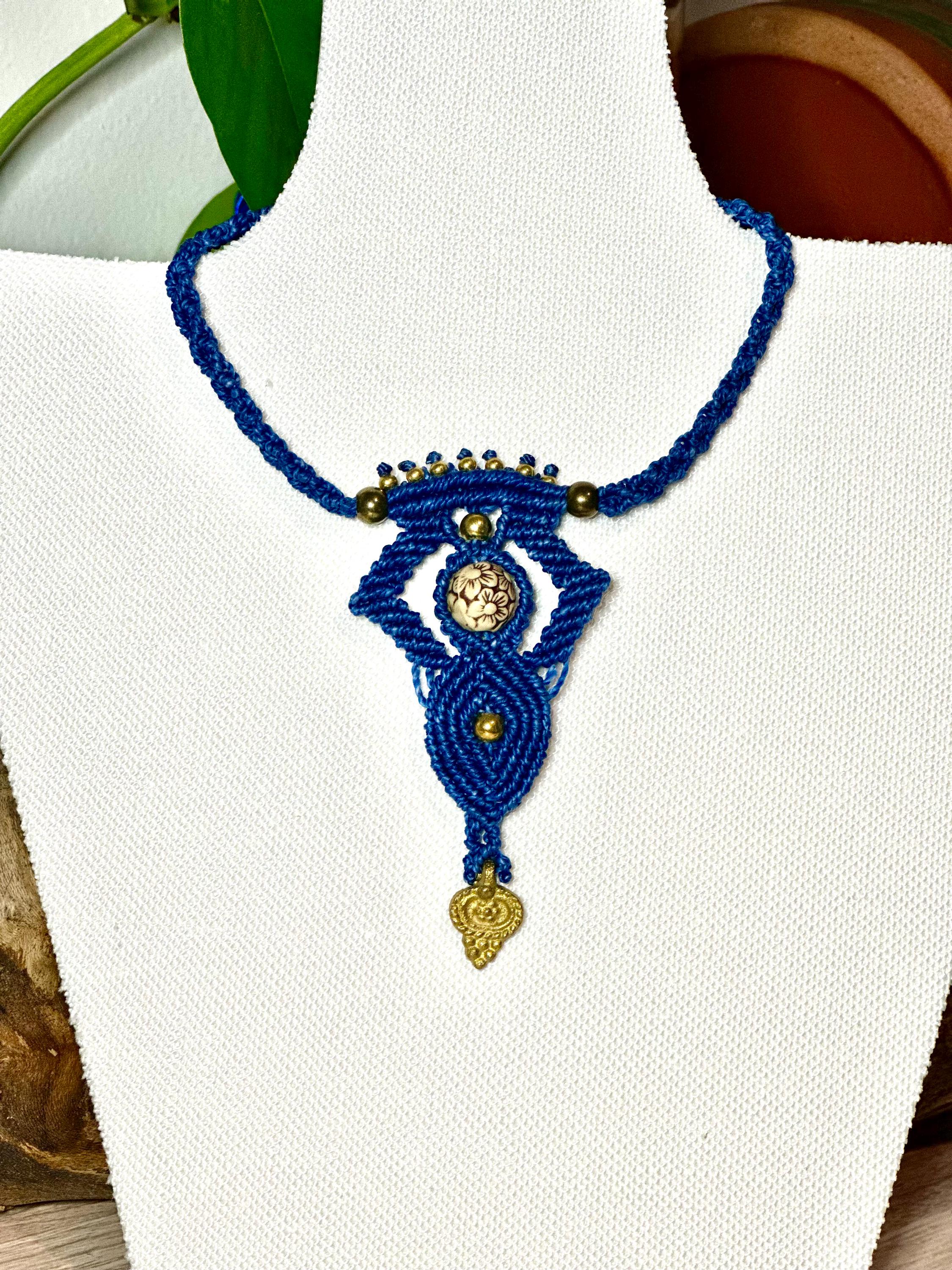 Handmade macrame necklace, boho necklace, tribal necklace