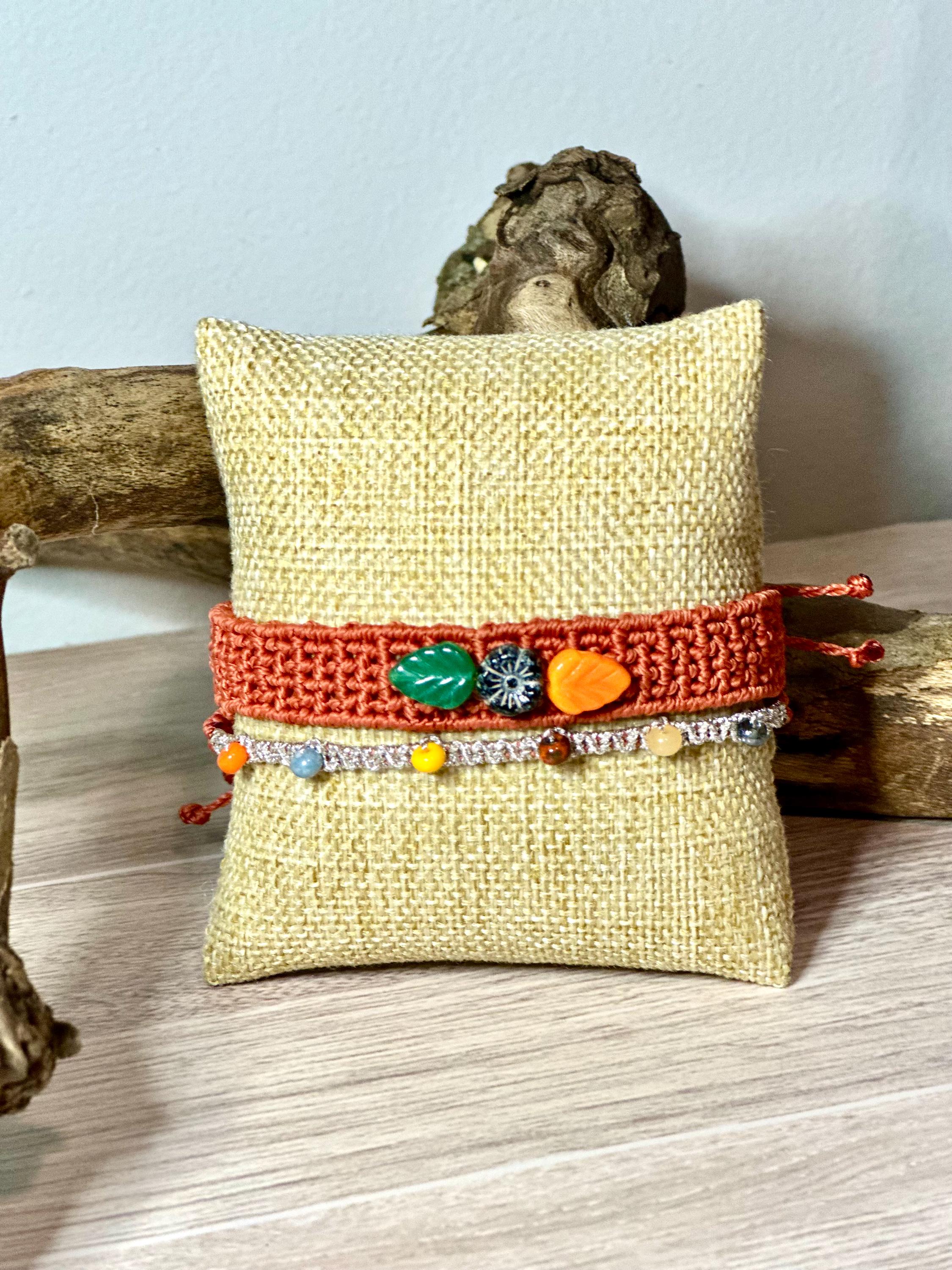 Macrame orange bracelet