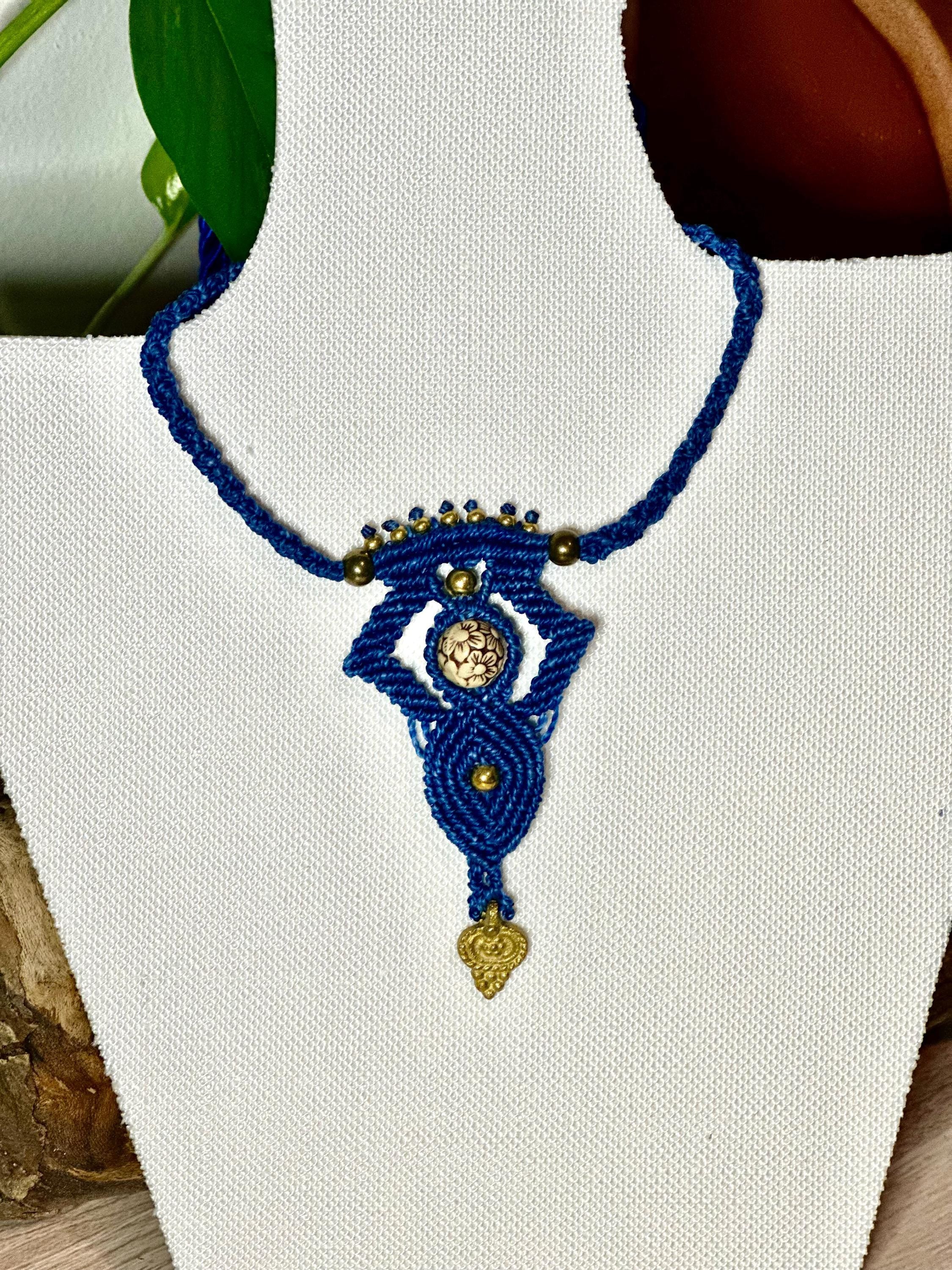 Handmade macrame necklace, boho necklace, tribal necklace